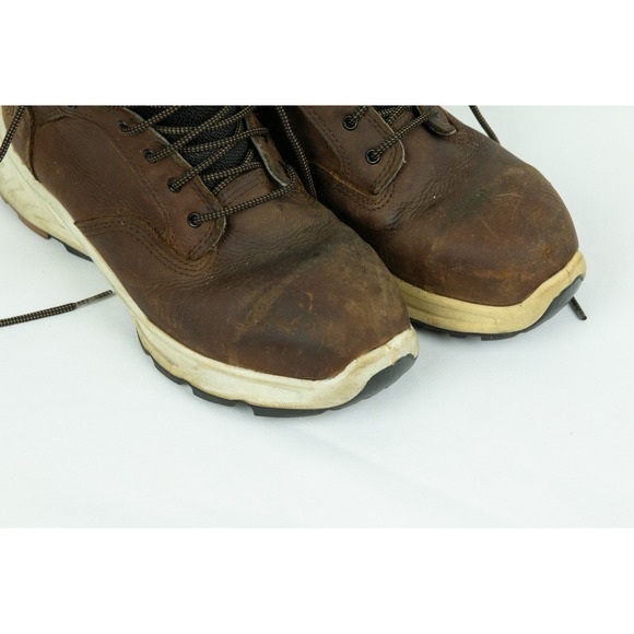 Wolverine Mens Brown Leather Waterproof Work Boots Lace Up Utility Shoes 9M main image 9